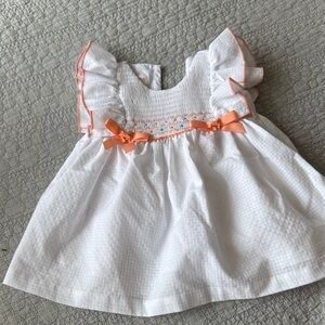 Bonnie Baby White and Orange Formal Dress